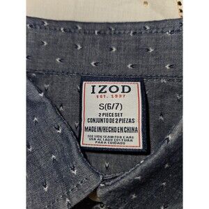 Izod Boys Blue Green‎ Small (6/7) Oxford Button Down Collared Long Sleeve Shirt